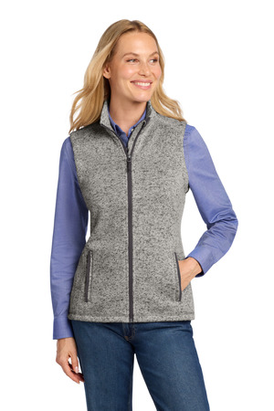 Port Authority L236 Women's Sweater Fleece Vest — Front