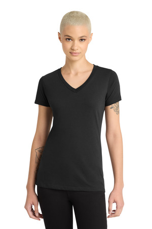 District DM1190L Women's Perfect Blend CVC V-Neck Tee — Front