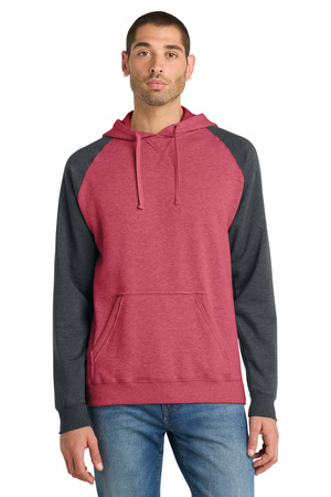 District DT196 Young Mens Lightweight Fleece Raglan Hoodie — Front