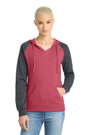 District DT296 Women's Lightweight Fleece Raglan Hoodie — Front
