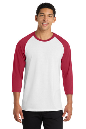 Port & Co PC55RS Core Blend 3/4-Sleeve Raglan Tee — Front