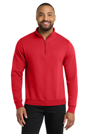 Port & Co PC78Q Core Fleece 1/4-Zip Pullover Sweatshirt — Front