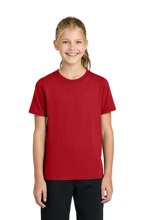 Port & Co PC43Y Youth Easy Cotton Tee in Red