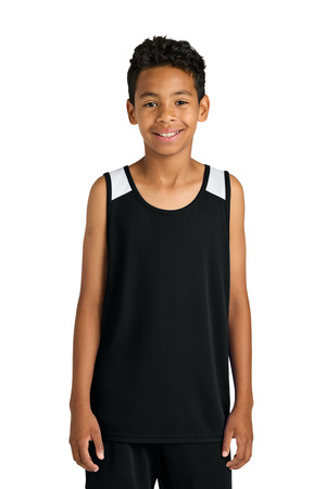 Sport-Tek YST446 Youth Club Track Tank — Front