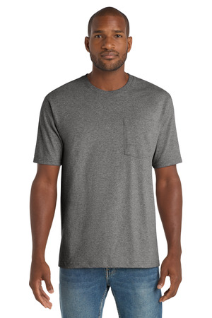 CornerStone CS430 Workwear Pocket Tee in Heathered Charcoal