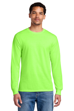 Jerzees 29LS Dri-Power 50/50 Cotton/Poly Long Sleeve T-Shirt in Neon Green