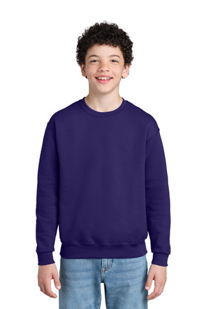 Jerzees 562B Youth NuBlend Crewneck Sweatshirt in Deep Purple