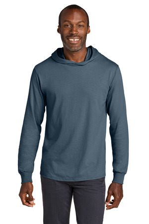 Jerzees 363LH Classics Unisex Cotton Long Sleeve Hooded T-Shirt — Front