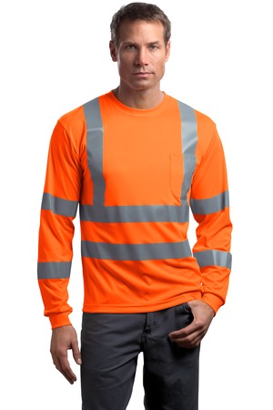 CornerStone CS409 ANSI 107 Class 3 Long Sleeve Snag-Resistant Reflective T-Shirt — Front