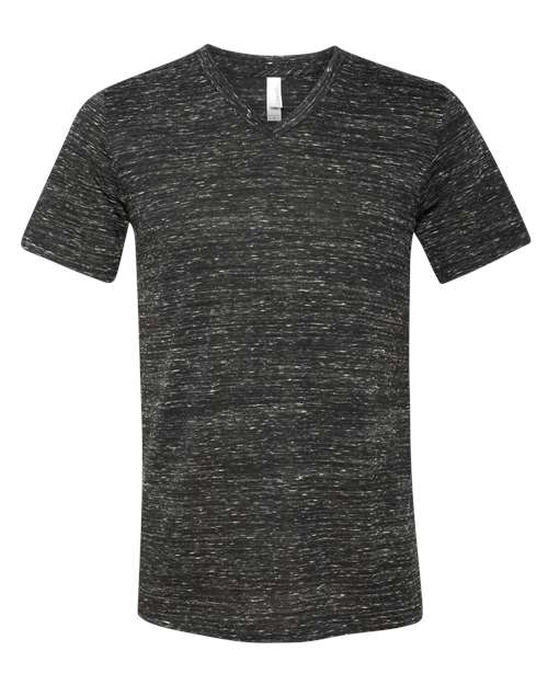BELLA + CANVAS 3655 Unisex Textured Jersey V-Neck Tee in Black Marble