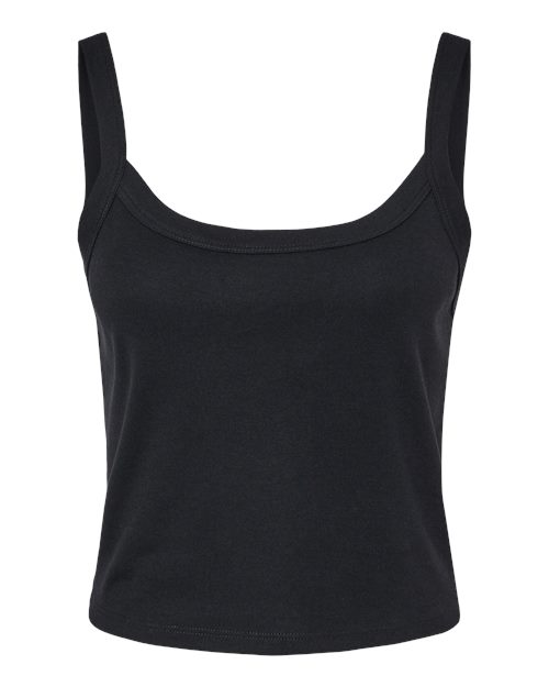 BELLA + CANVAS 1012 Women's Micro Rib Spaghetti Strap Tank in Solid Black Blend