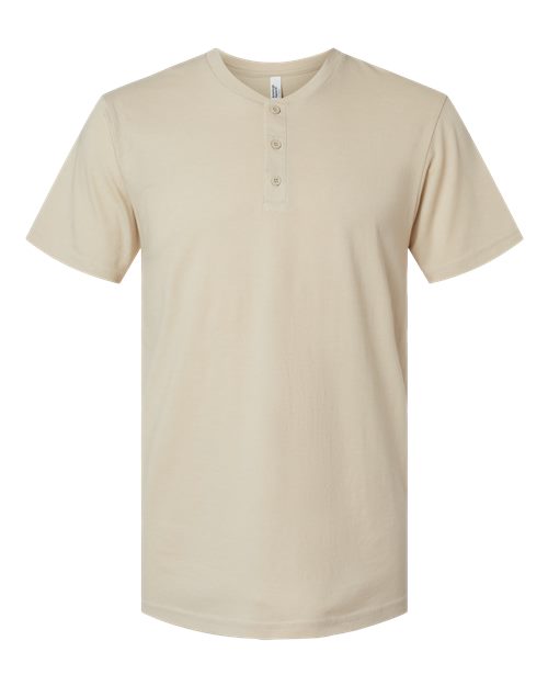 American Apparel 2004CVC Unisex CVC Henley Tee in Heather Bone