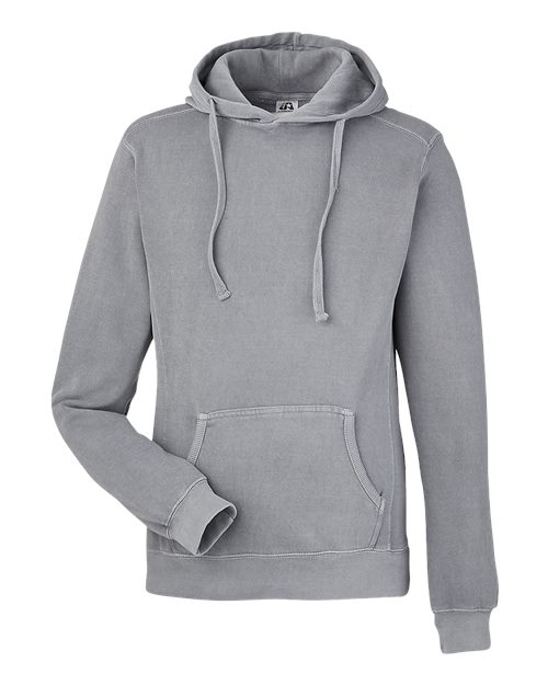 J. America 8730 Unisex Pigment-Dyed Fleece Hooded Sweatshirt in Cloud
