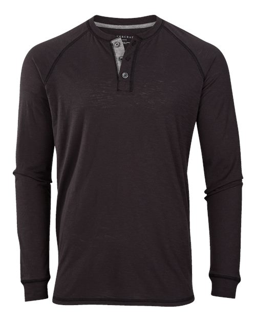 Boxercraft BM3101 Unisex Henley Long Sleeve T-Shirt — Front