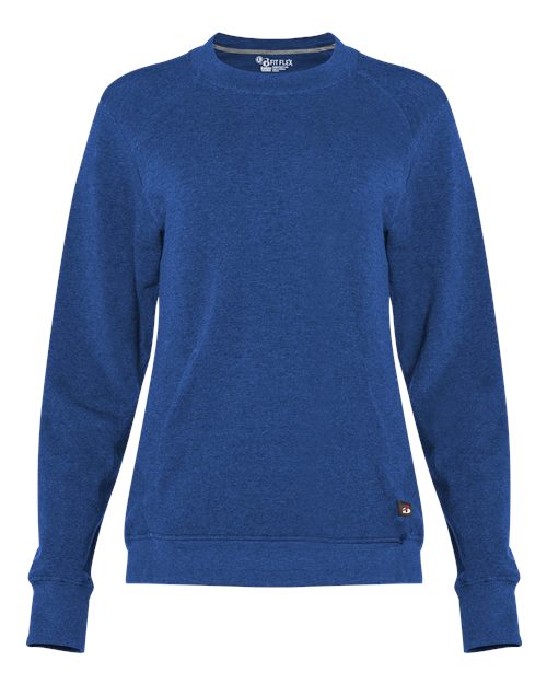 Badger 1041 Women's FitFlex French Terry Crewneck Sweatshirt in Royal