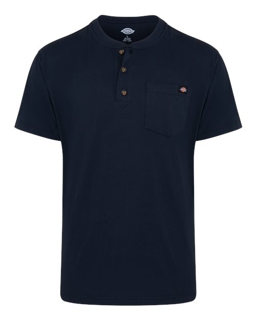 Dickies WS51 Men's Heavyweight Traditional Short Sleeve Henley in Dark Navy