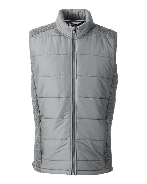 Nautica N17946 Men's Harbor Puffer Vest in Graphite/ Graphite Heather