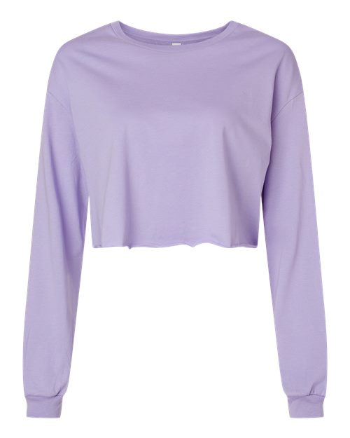 BELLA + CANVAS 6501 Women's FWD Fashion Crop Long Sleeve Tee in Dark Lavender