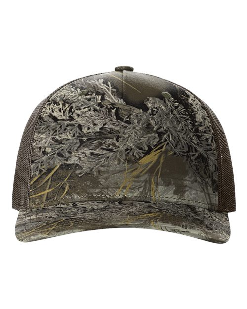 Richardson 112PFP Printed Five-Panel Trucker Cap in Realtree Max-1/ Brown