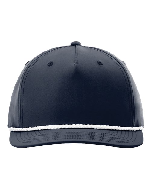 Richardson 258 Five-Panel Classic Rope Cap in Navy/ White