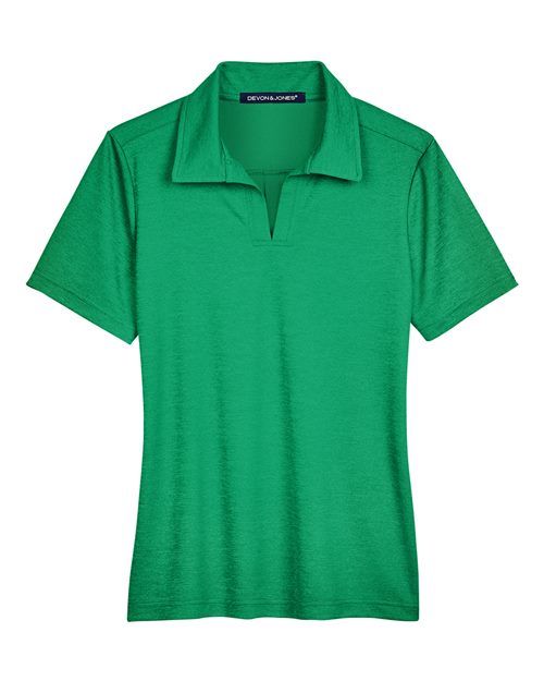 Devon & Jones DG22W Women's CrownLux Performance® Address Melange Polo in Kelly Green Melange