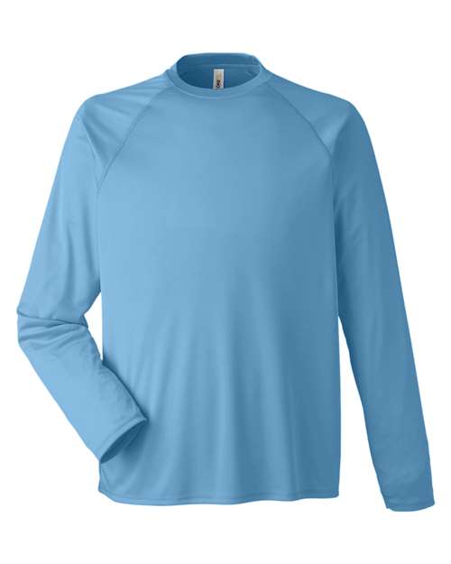 CORE365 CE110 Unisex Ultra UVP™ Marina Raglan Long Sleeve T-Shirt in Columbia Blue