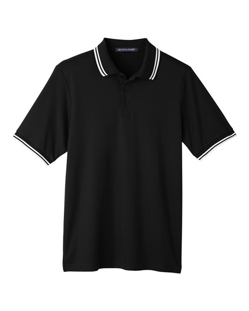 Devon & Jones DG20C Men's CrownLux Performance® Plaited Tipped Polo — Front