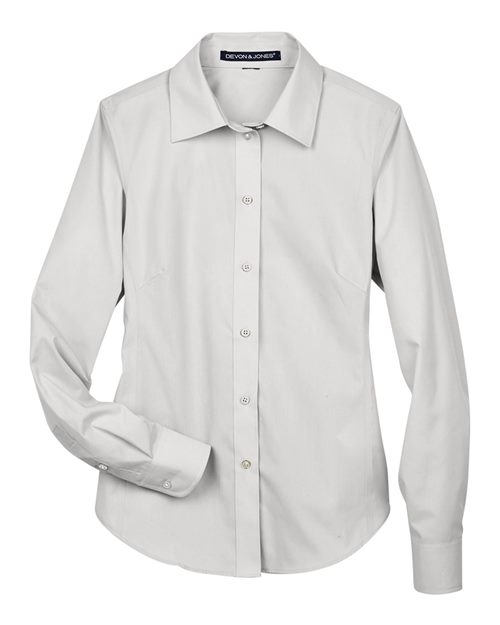 Devon & Jones D620W Women's Crown Collection® Broadcloth Woven Dress Shirt in Silver