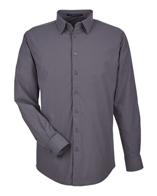 Devon & Jones DG535 Men's CrownLux Performance® Tonal Mini Check Woven Dress Shirt — Front