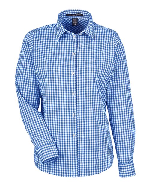 Devon & Jones DG536W Women's CrownLux Performance® Gingham Dress Shirt — Front