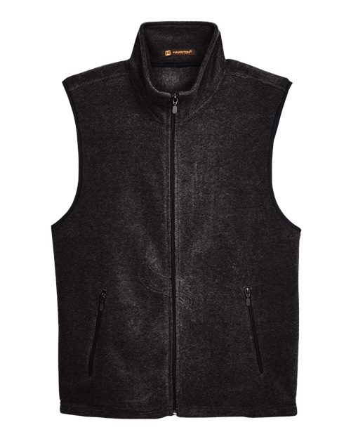 Harriton M985 Unisex Fleece Full-Zip Vest — Front
