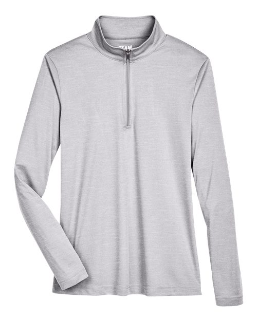 Team 365 TT31HW Women's Zone Sonic Heather Performance Quarter-Zip Pullover — Front