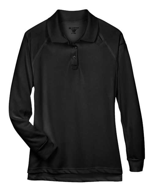 Harriton M211LW Women's Advantage Long Sleeve Tactical Polo — Front