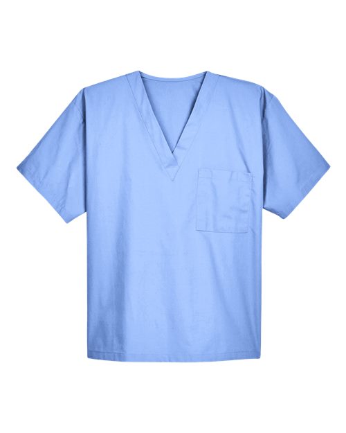 Harriton M897 Unisex Restore Scrub Top in Ciel Blue