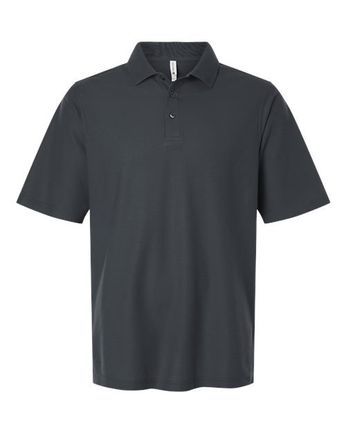 Harriton M105T Men's Tall Maverick CVC Pique Polo in Dark Charcoal
