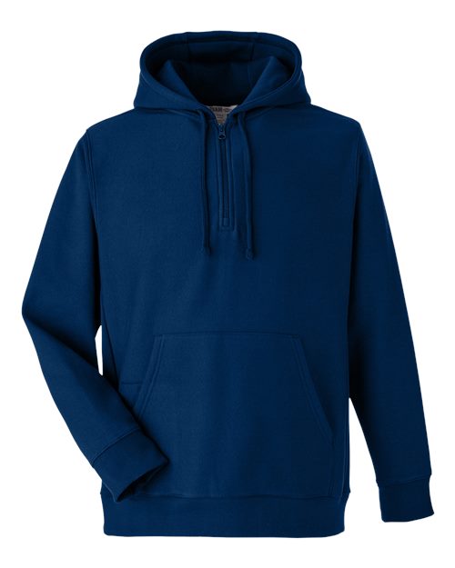 Team 365 TT97 Unisex Zone HydroSport™ Heavyweight Quarter-Zip Hooded Sweatshirt in Sport Dark Navy
