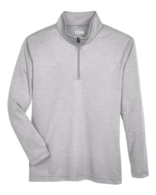Team 365 TT31HY Youth Zone Sonic Heather Performance Quarter-Zip Pullover — Front