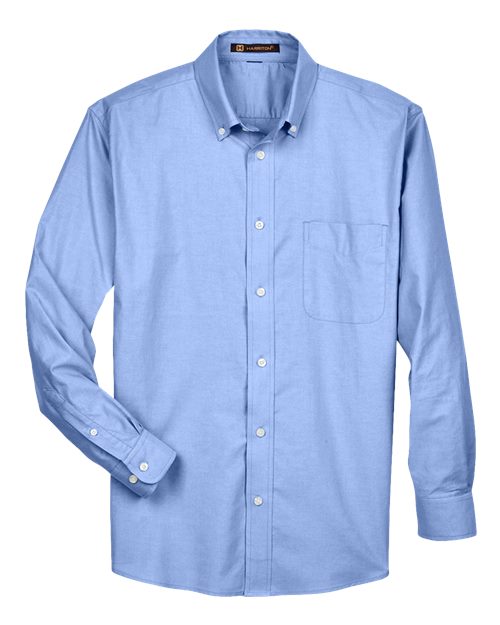 Harriton M600 Men's Oxford Shirt in Light Blue