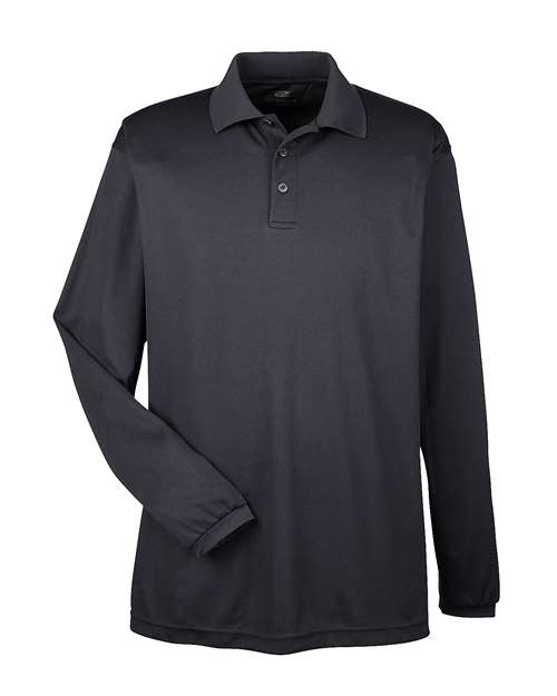 UltraClub 8210LS Men's Cool & Dry Long Sleeve Mesh Piqué Polo — Front