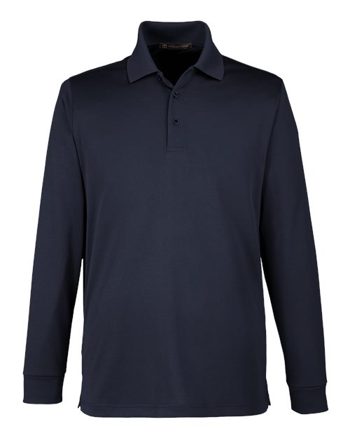 Harriton M348LT Men's Tall Advantage Long Sleeve Snag Protection Plus IL Polo in Dark Navy