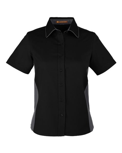 Harriton M586W Women's Flash IL Colorblock Shirt — Front