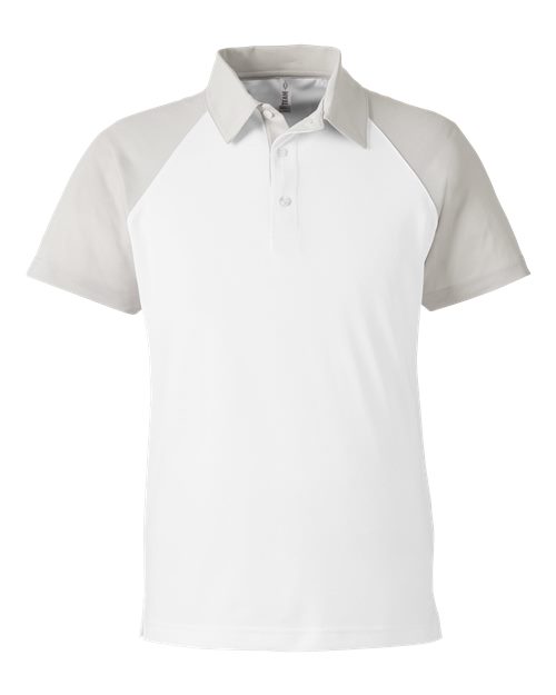 Team 365 TT21C Men's Command Snag-Protection Colorblock Polo in White/ Sport Silver