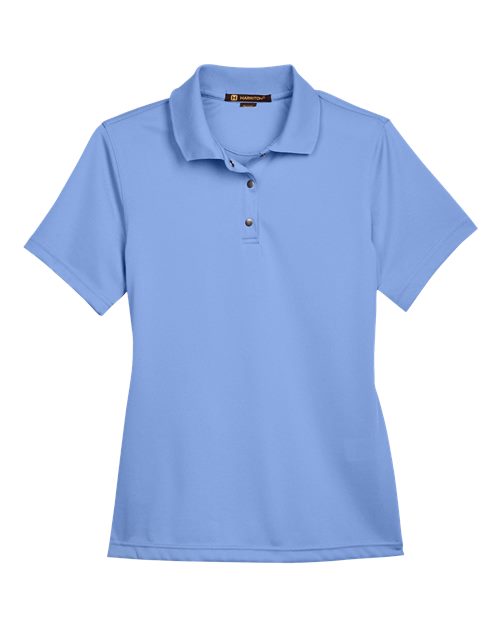 Harriton M345W Women's Advantage Snag Protection Plus IL Snap Placket Polo in Industry Blue