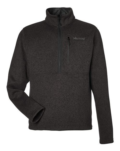 Marmot M16221 Men's Drop Line Half-Zip Jacket in Black Heather