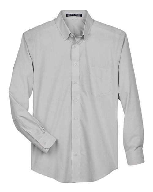 Devon & Jones D620 Men's Crown Collection® Broadcloth Woven Dress Shirt in Silver