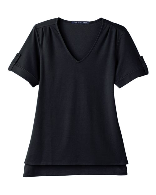 Devon & Jones DG20WB Women's CrownLux Performance® Plaited Rolled Sleeve Shirt — Front