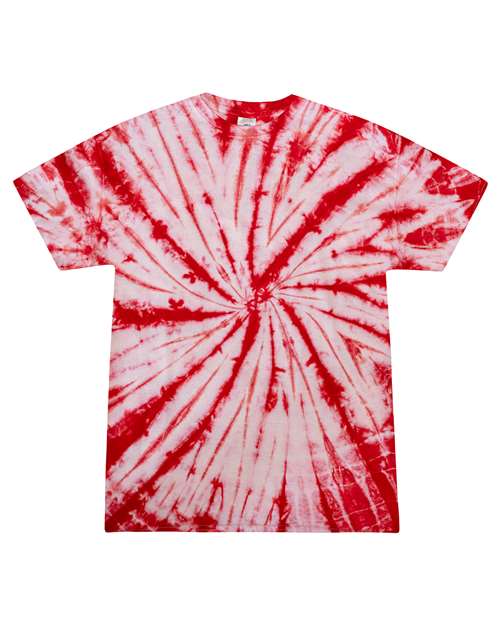 Colortone CD1000Y Youth Multi-Color Tie-Dyed T-Shirt in White/ Red
