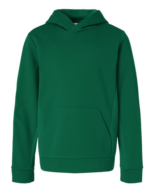 Team 365 TT400Y Youth Squad Hooded Tech Fleece Pullover in Sport Forest