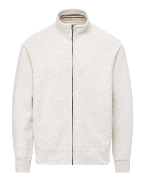 MV Sport 25157 Men's Vintage Fleece Track Jacket in Oatmeal
