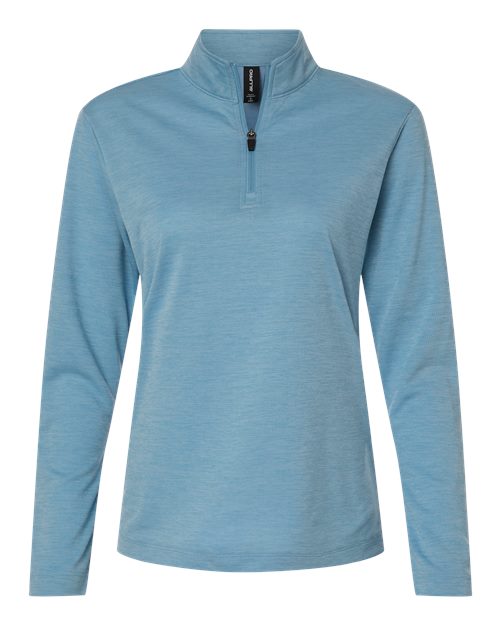 AllPro 4HM70L Women's Pro-Lock Performance Mélange Quarter-Zip Pullover in Cloud Blue Melange